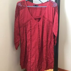 Ae Red Dress Long Sleeves